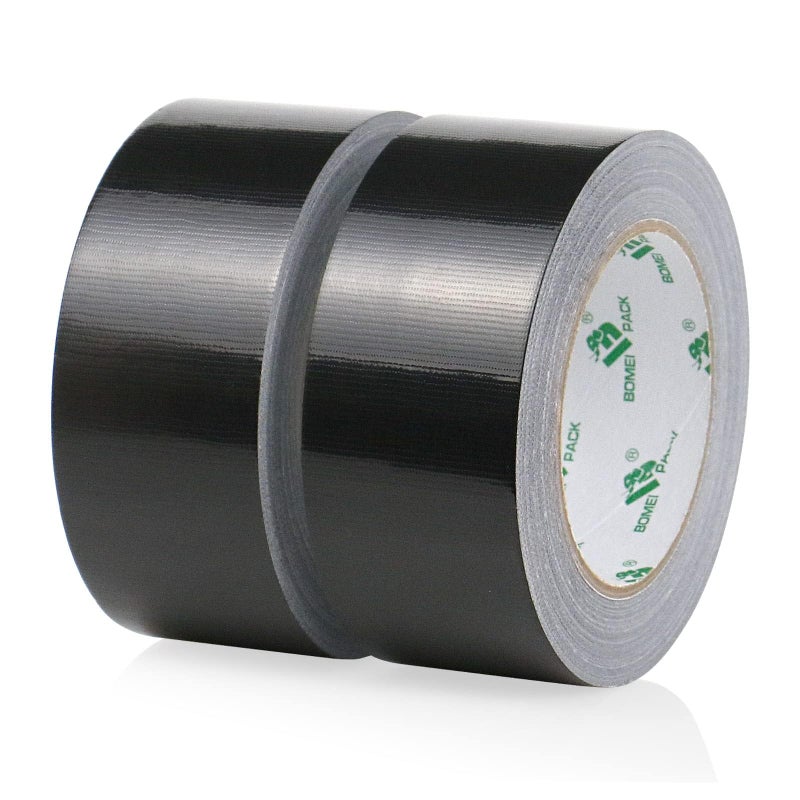BOMEI PACK 2 Pack Duct Tape Heavy Duty,9 Mil Thickness,2 Inches x 30 Yards,Strong Industrial Strength,Flexible,No Residue,Waterproof and Tear by Hand,Multi-Use for Indoor & Outdoor Repairs(Black) - Image 1